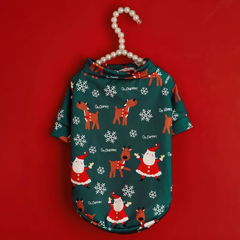 

Рождественская Толстовка с капюшоном, одежда для собак, Санта-Клаус, северный олень, мультяшный принт, одежда для маленьких собак, одежда дл...