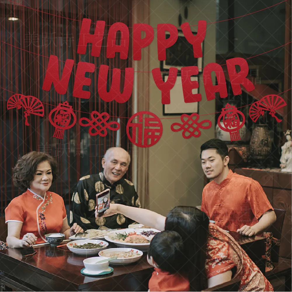 Китайский новогодний баннер 2025 весенний фестиваль красная подвесная гирлянда