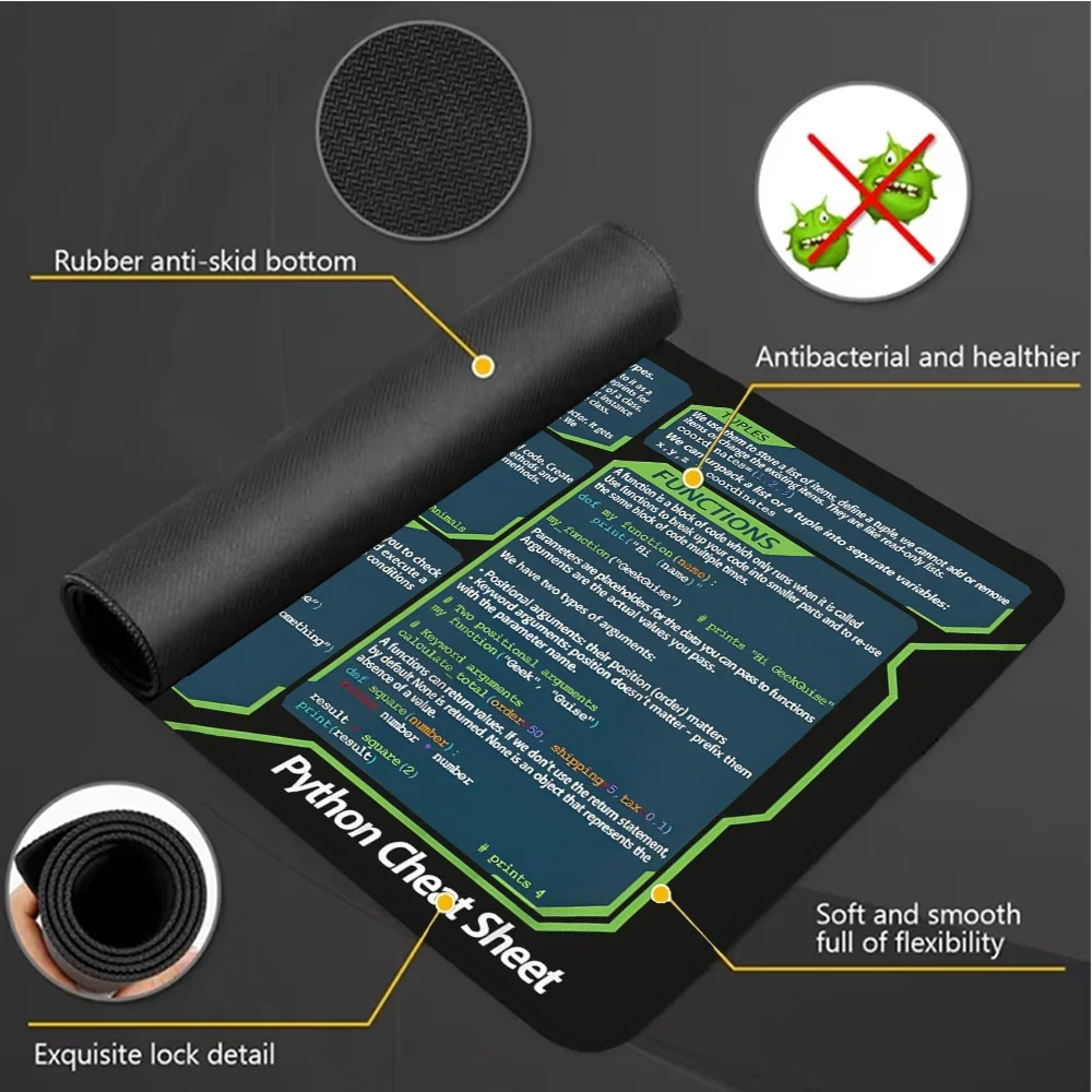 Коврик для мыши Python Sheet большой игровой коврик настольные аксессуары резиновый