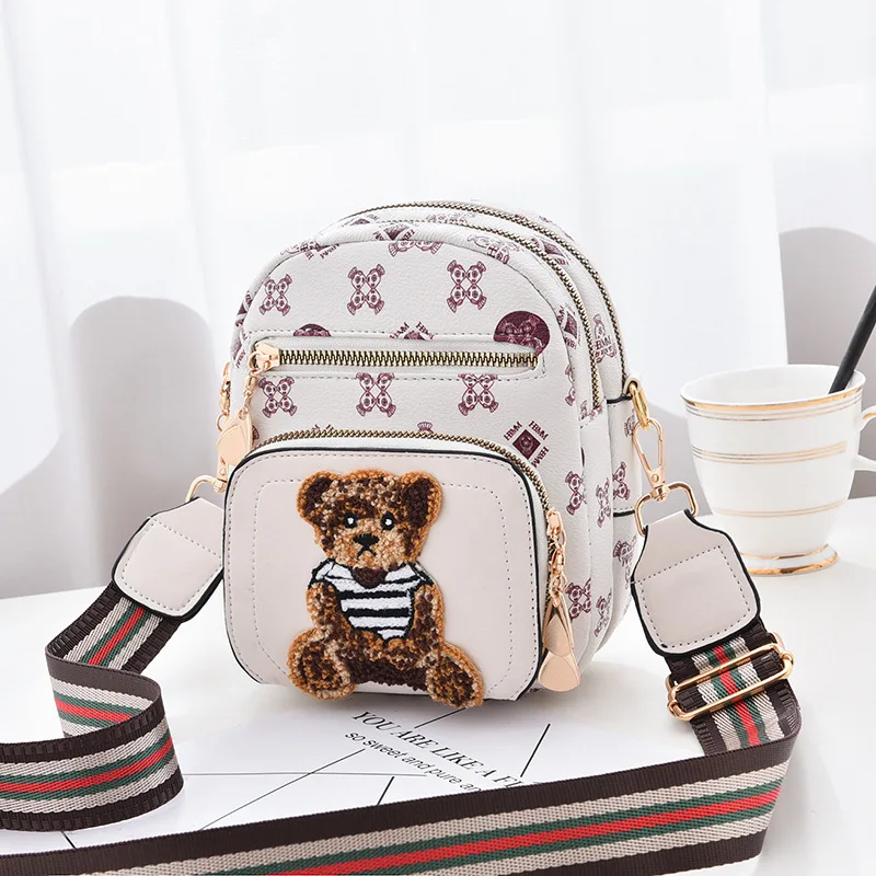 

Fashion Bear Messenger Purse for Women Casual Shoulder Crossbody Bag