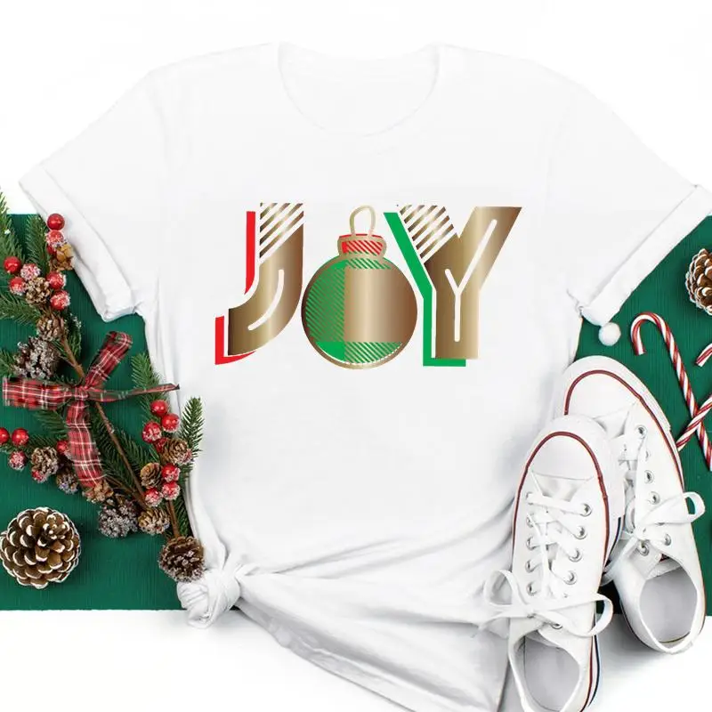 

Women Merry Christmas Letter 2022 Winter Style New Year Holiday Graphic Tees Fashion Ladies Top Tshirt Nice Vacation T T-shirt