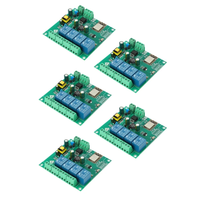 

New 5X ESP8266 Wireless WIFI 4 Channel Relay Module ESP-12F Wifi Development Board For Arduino AC/DC 5V/8-80V Power Supply