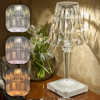diamond table lamp usb rechargeable acrylic decoration desk lamps bedroom bedside bar crystal lighting fixtures gift night light