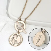 factory direct sales new princess necklace womens mid length coin to buckle decorative sweater chain fashionable accessories