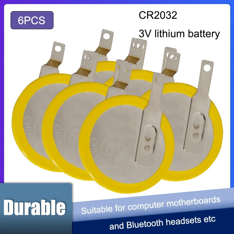 6 шт. Кнопочная батарея CR2032 литиевая 3 в 210 мАч