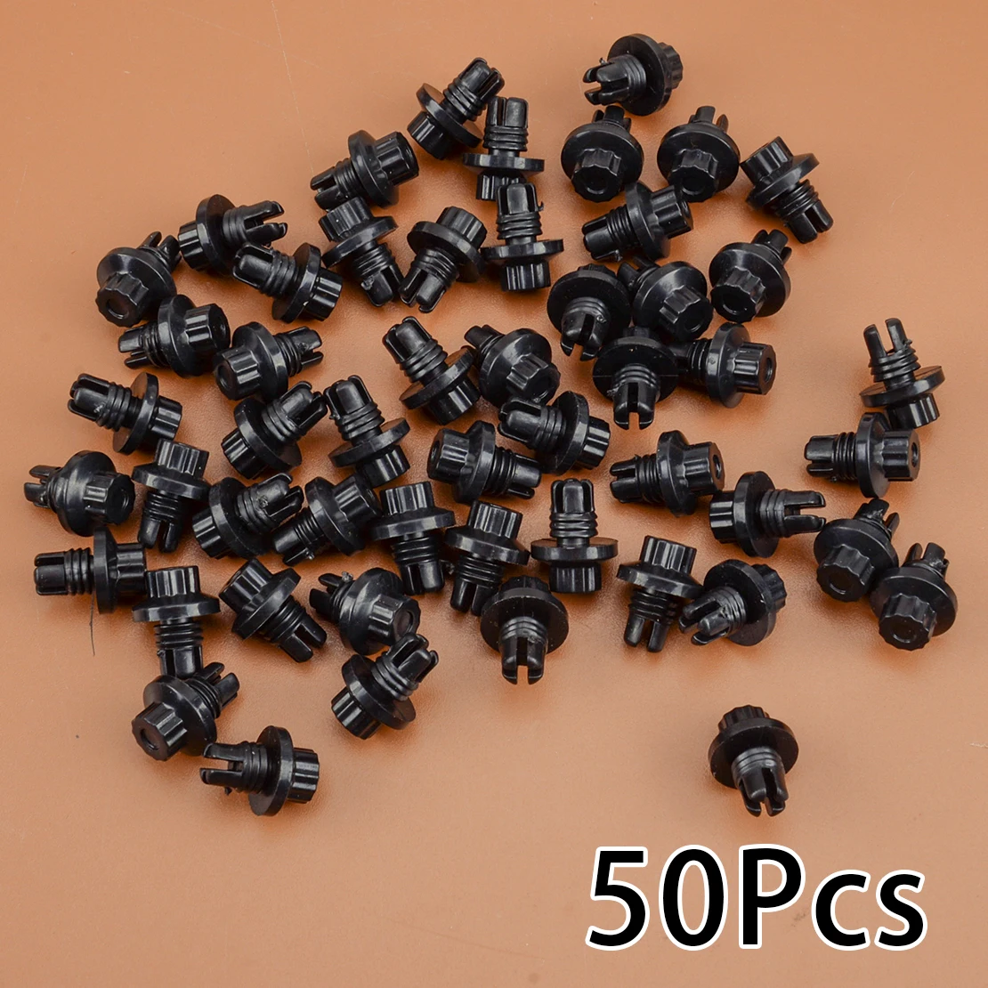 

50pcs/Set 14mm Car Wheel Rivets Rim Lip Nuts for 7.6mm Hole Decoration Black Nylon