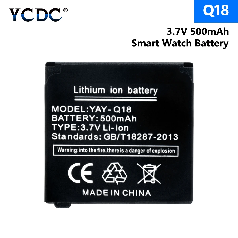 

1/2/3/4/5pcs Spare Battery Li-ion Polymer Battery For Q18 Smart Watch 500mAh 3.7V Rechargeable Lithium Batteries