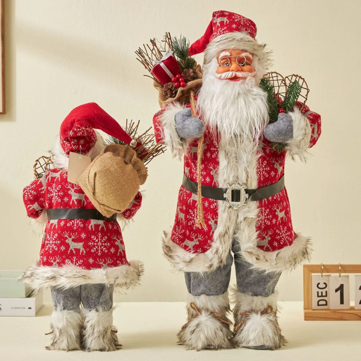 

Santa Claus Decoration Red Gold Variety New Year Home Holiday Decoration Big Standing Figurex New Year 2024 Navidad Natal