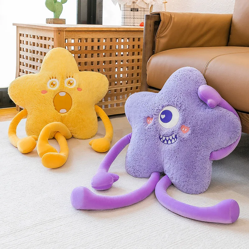 

80cm Creative Five Pointed Star Little Monster Pillow Plush Toy Cartoon Monsters Stuffed Animal Snuggle Doll for Girls Boys Gift
