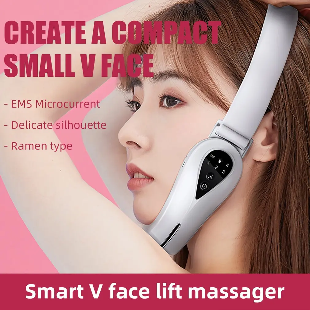 

Massage Face-Lifting Device V Line Face Lifting Double Chin Face Slimmer Machine Microcurrent EMS Led Light Therapy Lift Tool