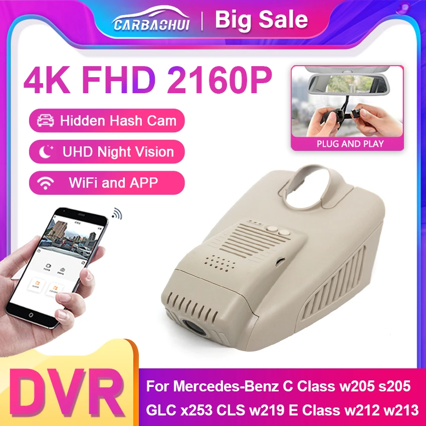 

4K HD 2160P Plug and play Car Video Recorder Dash Cam Camera For Mercedes Benz C180 C200 c300 C260 w203 w204 w205 w213 2013~2022
