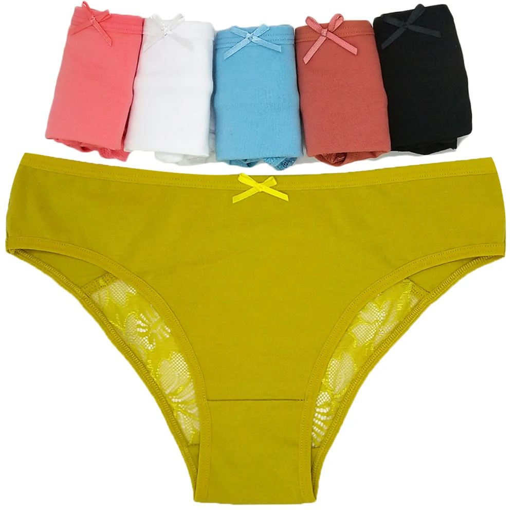 

6 Pcs/Pack Ladies Cotton Panties for Women Underpants Soft Lace Briefs Sexy Lingerie Girl Underwear Female Solid Intimates
