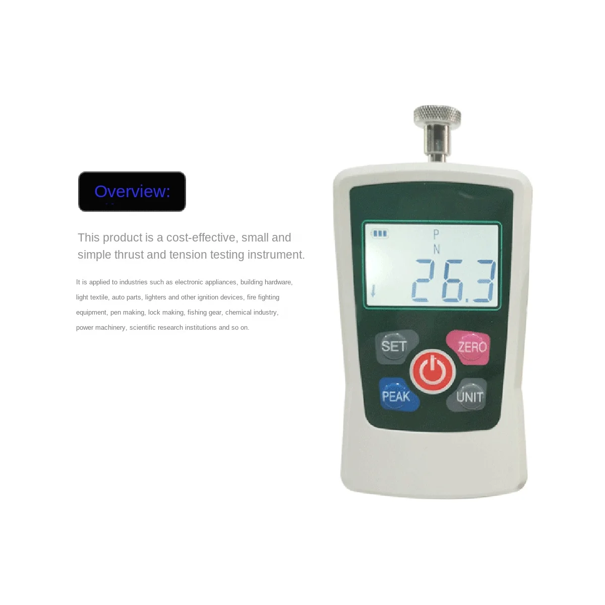 Маленький цифровой измеритель силы нажима портативный динамометр