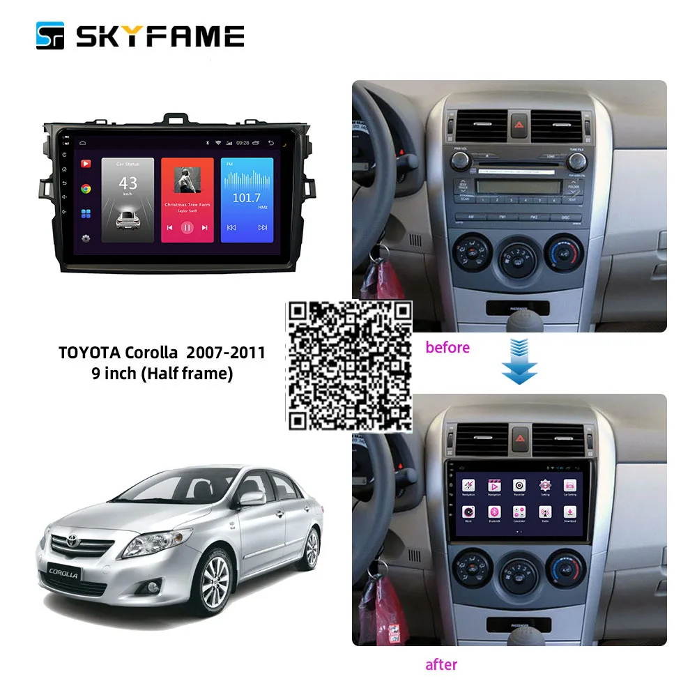 

Автомагнитола для TOYOTA COROLLA 2007-2011 2 Din Android мультимедийный плеер GPS навигация IPS экран DSP 9 дюймов