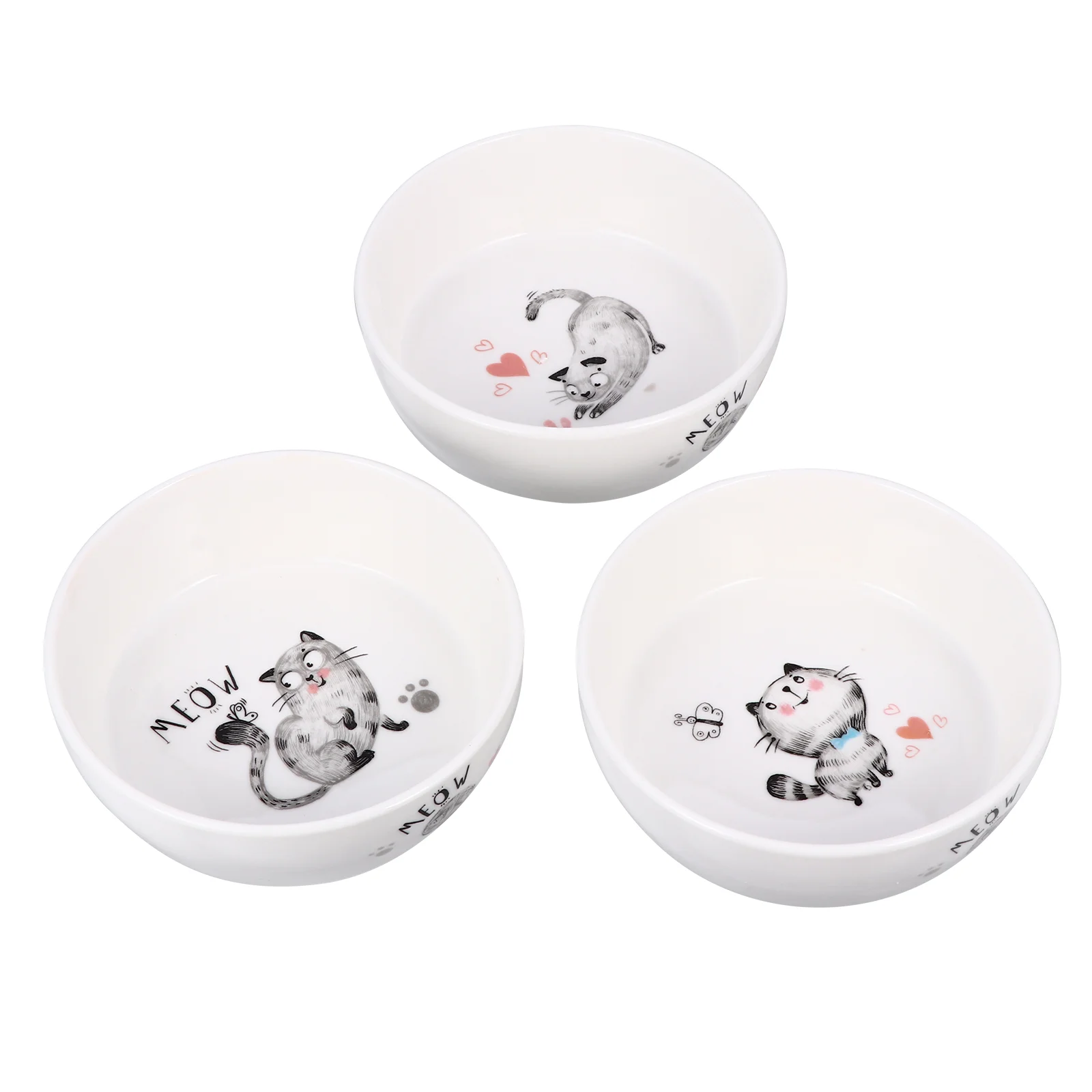 

Bowl Ceramic Bowl Dish Water Bowl Feeder Non- Skid Dish for Kitten Cat Puppy