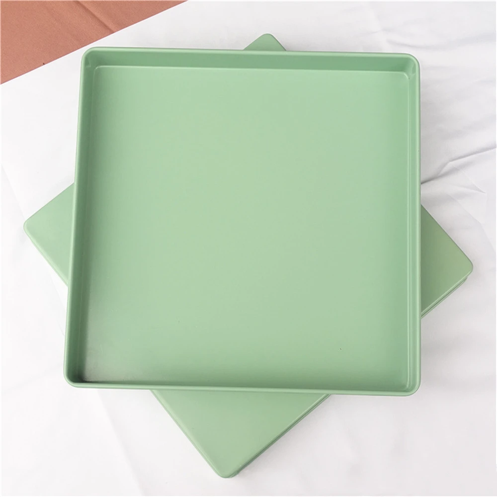 Зеленая Квадратная тарелка 11 дюймов 28 см форма для печенья поднос выпечки