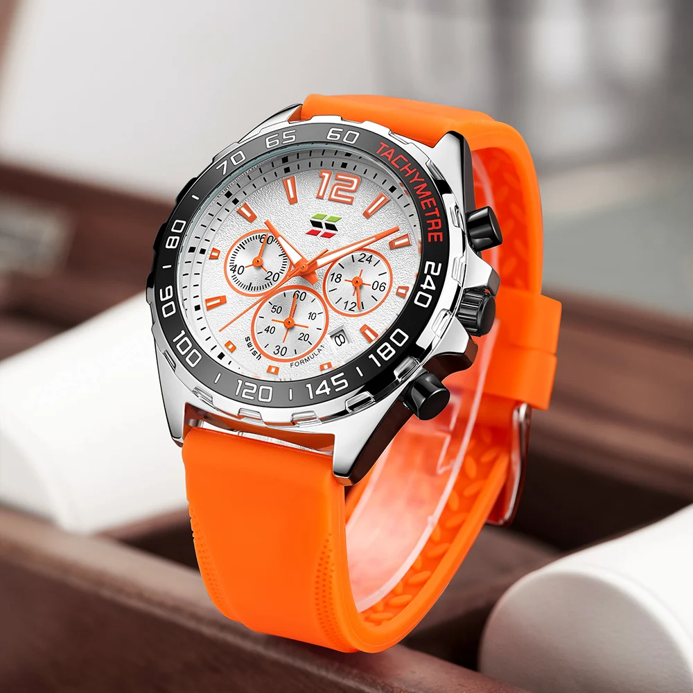 The hot selling fashion time men's watch the top luxury silicone belt sports watch commercial quartz clock waterproof