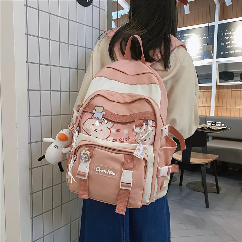 

Fashion EnoPella Waterproof Women Backpack Soft Touch Multi-Function Small Kawaii Female Student Shoulder Bag Mochila