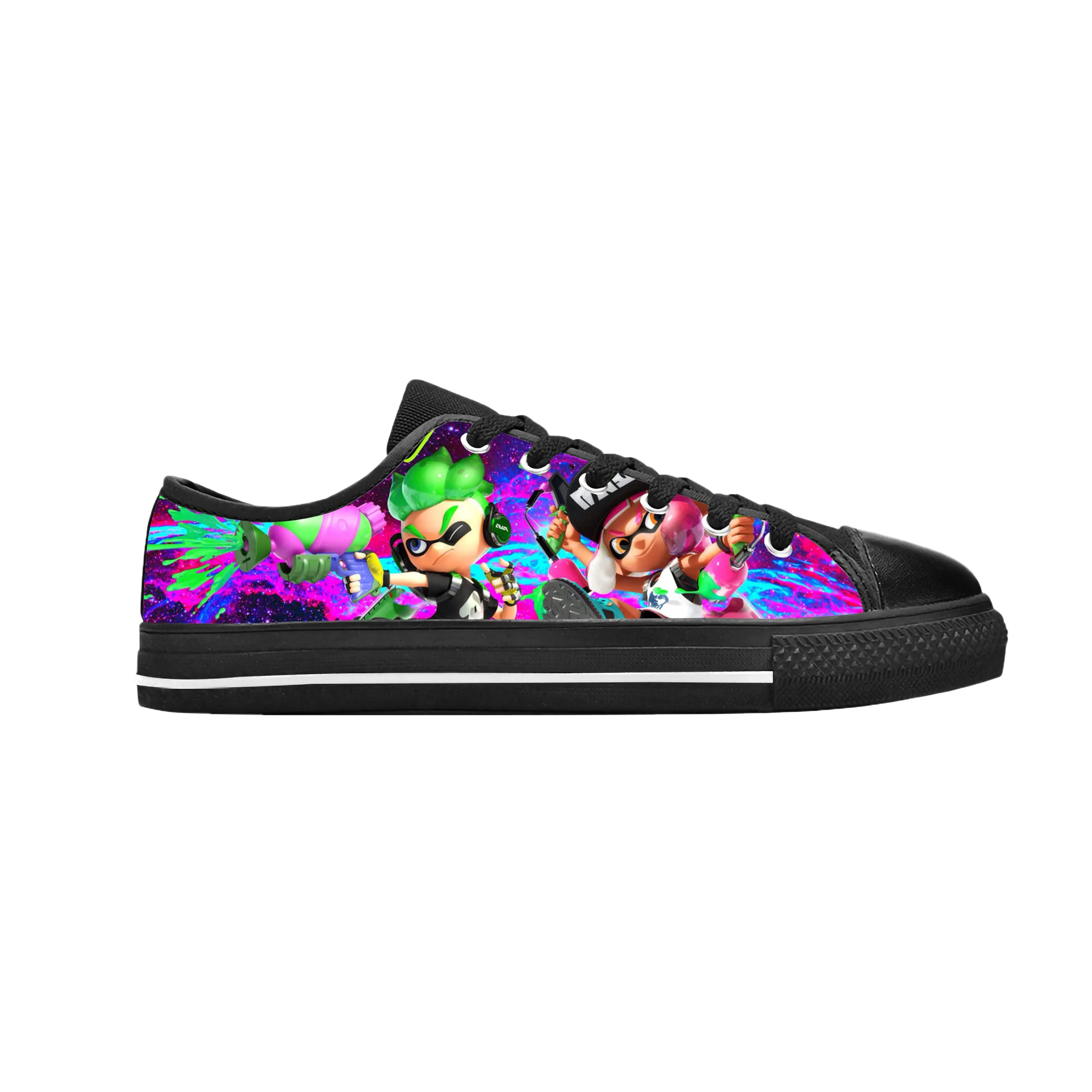 

Кроссовки Splatoons мужские/женские с низким верхом и 3D принтом, повседневные тканевые сникерсы в японском стиле аниме и манга, удобные дышащие