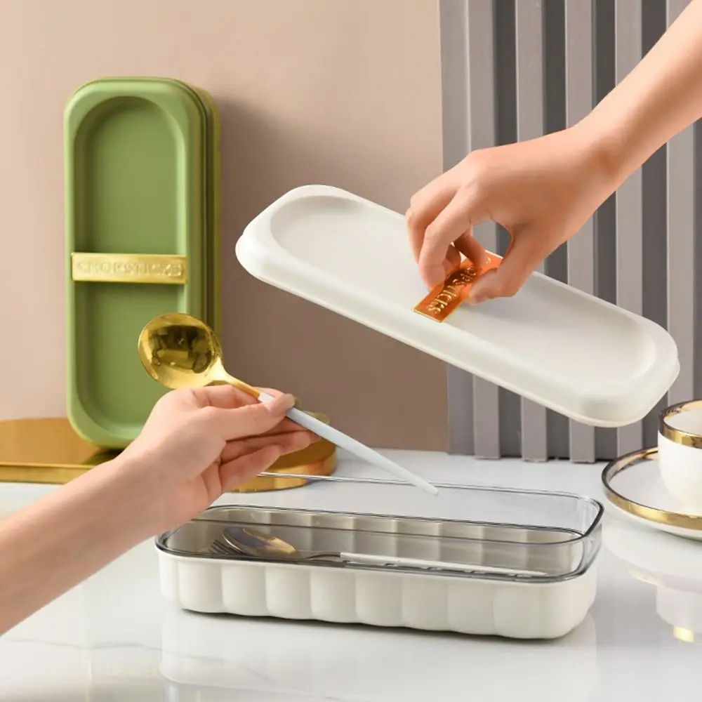 Пластиковая коробка для хранения ложек и вилок вместительная компактная ручная