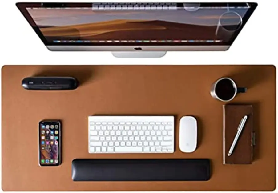 

2023 NEW Mouse Pad Desk Pad Max L Couro Ecologico 70x30cm Design Minimalista (Caramelo)