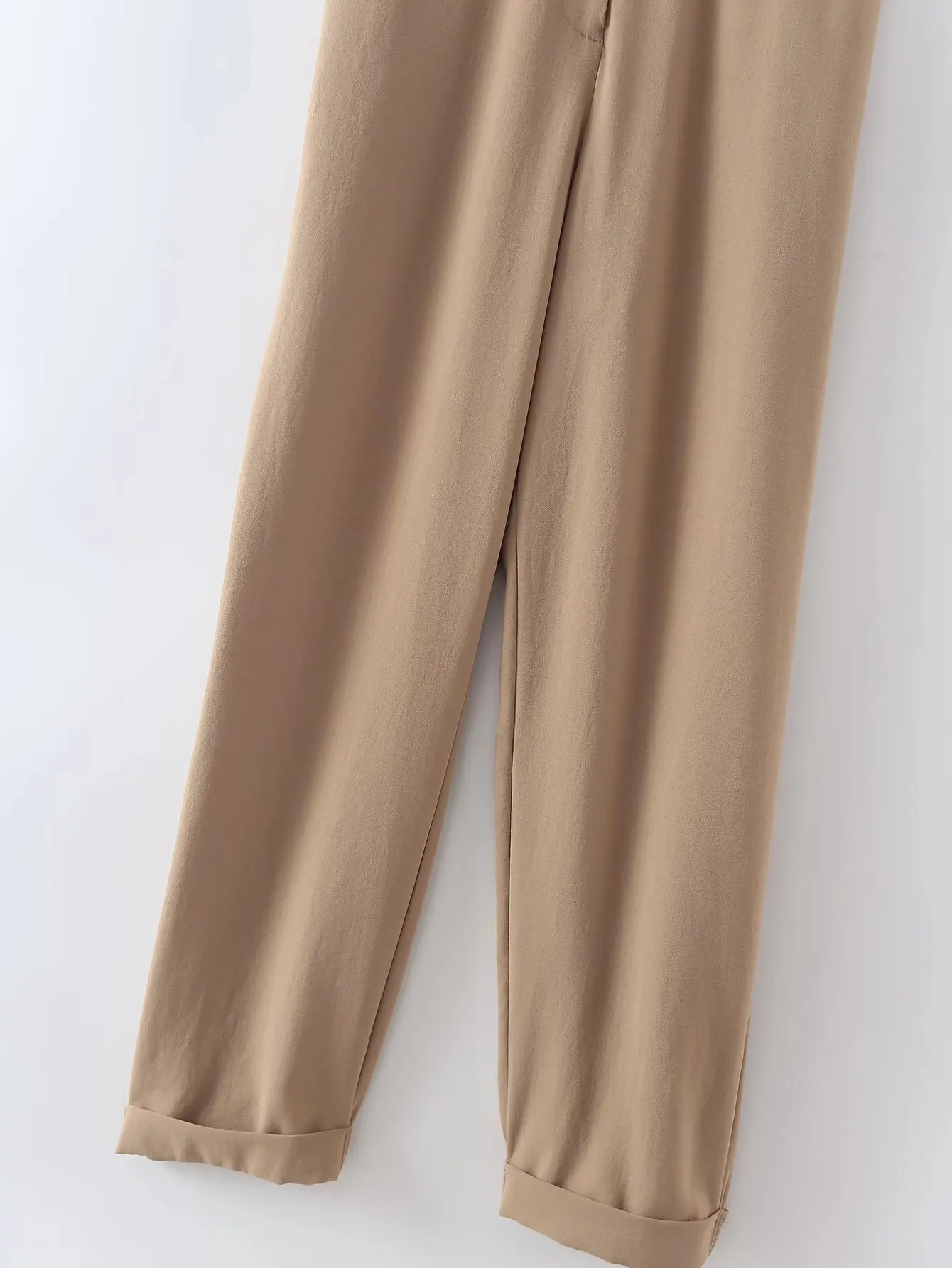 Jenny&Dave Vintage Belt Sashes Loose Khaki Cargo Pockets Loose Casual Jumpsuits Women