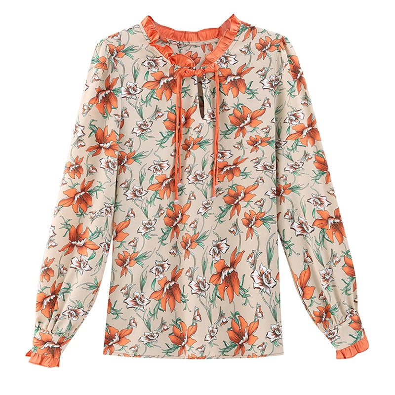 Новые китайские топы Sle National женская стильная шелковая рубашка в стиле ретро с