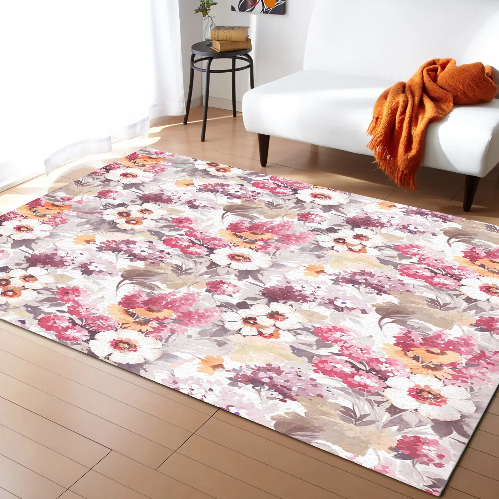 

Spring Watercolor Flower Hydrangea Carpets for Living Room Decor Large Area Rugs Bedroom Carpet Home Living Room Decor Mat