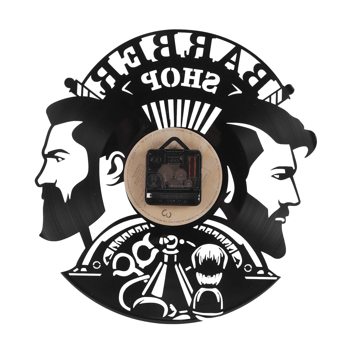Barber Shop Wall Clock Modern Barbershop Decoration Vinyl Re