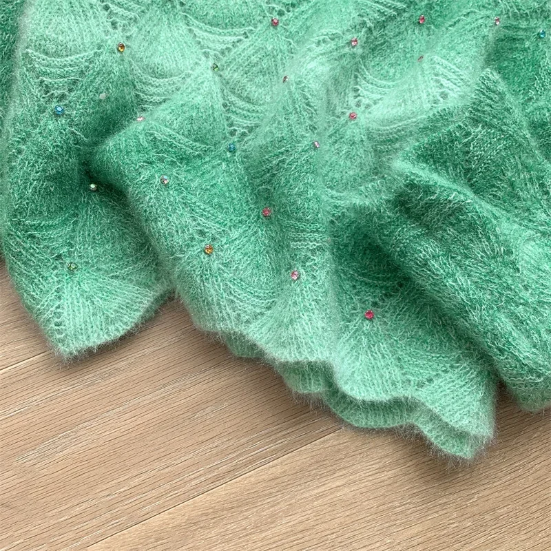 Зимний вязаный свитер женский градиент Y2k винтажный дизайн теплый в стиле