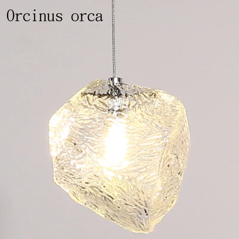 Корейская современная простая стеклянная люстра со льдом креативная личность