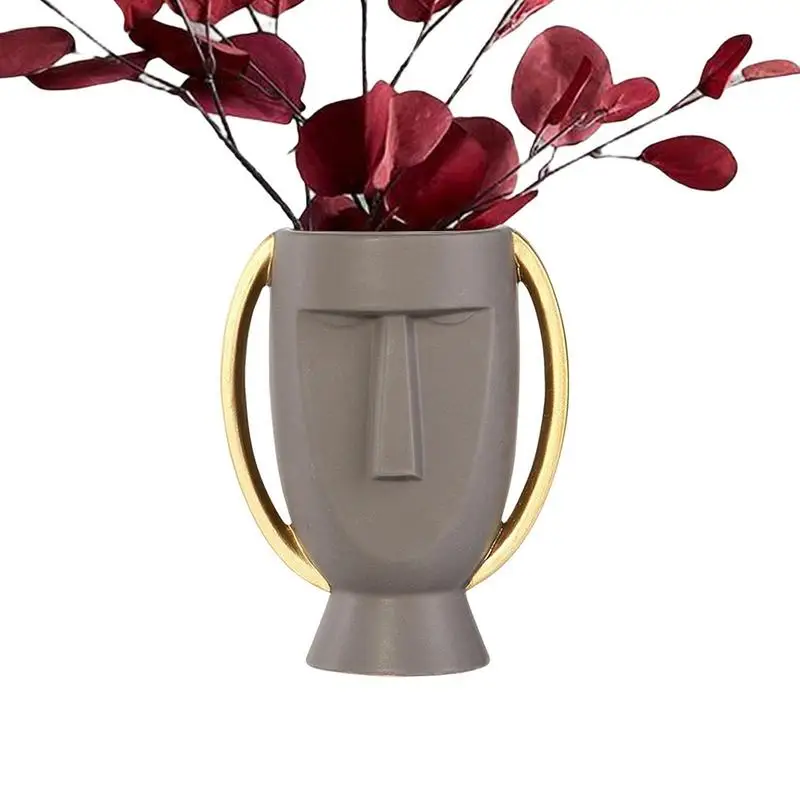 

Ceramic Face Vase Floral Vase Face Sculpture Desktop Decoration Modern Head Flower Vase Desktop Centerpiece For Bedroom Offices