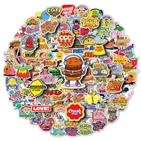 100pcs trend cartoon food party graffiti stickers daily inspirational text stickers cute sticker pack toys for girls laptop skin