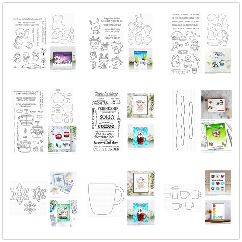 

November 2022 New Polar Snowman Snowflake Christmas Clear Stamps Cutting Dies Stencils Scrapbooking for Paper Making Frames Card