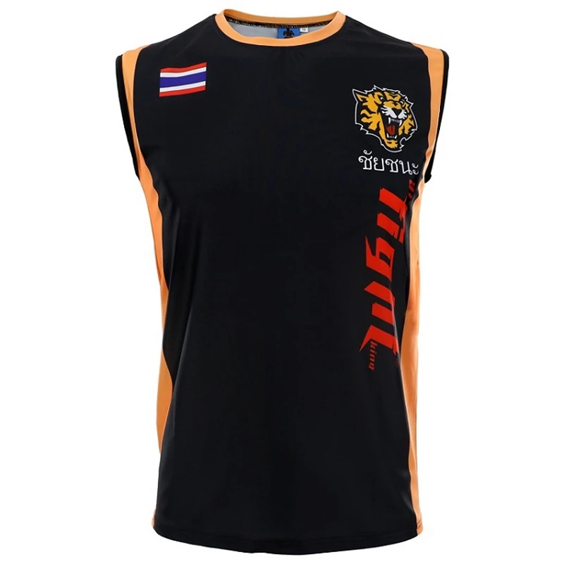 Жилет Tiger Muay Thai майка Мужской Топ для кикбоксинга тренировок спарринга боевых