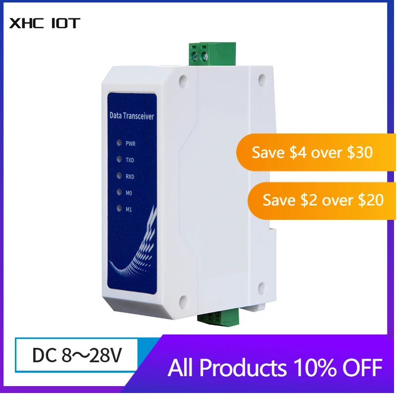RS485 к RJ45 Ethernet Серийный Сервер беспроводной радиостатический модем стойка/получить при 200 м DC 8 в до 28 в NA111 XHCIOT рельсовый тип пряжка