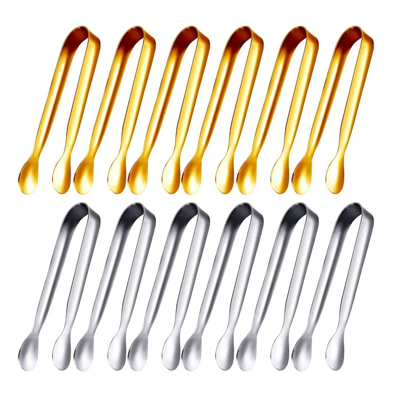 

12 Pieces Sugar Tongs Ice Tongs Stainless Steel Mini Serving Tongs Small Kitchen Tongs for Tea Party Coffee Bar Kitchen