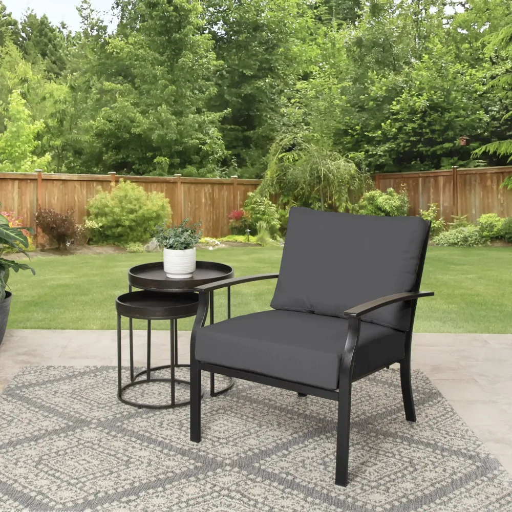

Deep Seat Cushion Rectangle Outdoor 45 x 24 Inch Grey 2-Piece