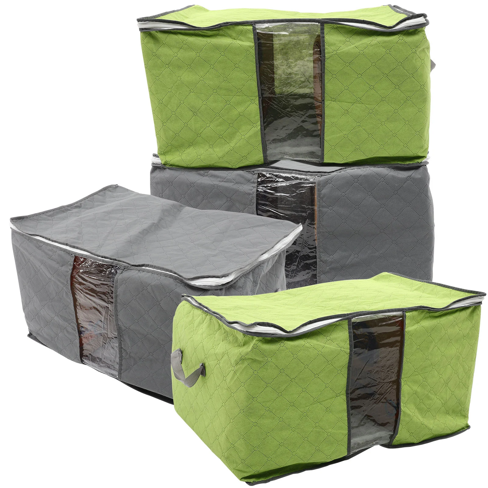 

4 Pcs Storage Bags Household Quilt Cloth Colored Clothing Blankets Carrying Pvc Large Capacity Clothes