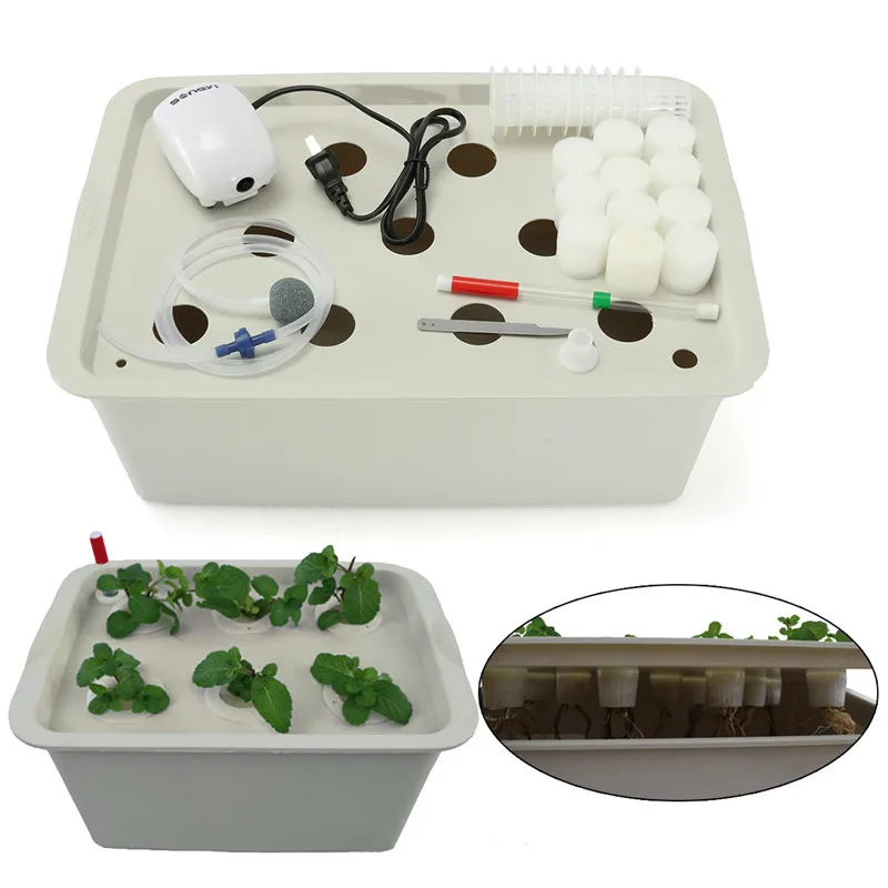 

11 Holes 220-240V Plant Site Hydroponic System Indoor Garden Cabinet Box Grow Kit Bubble Garden Planter Nursery Pot US Plug