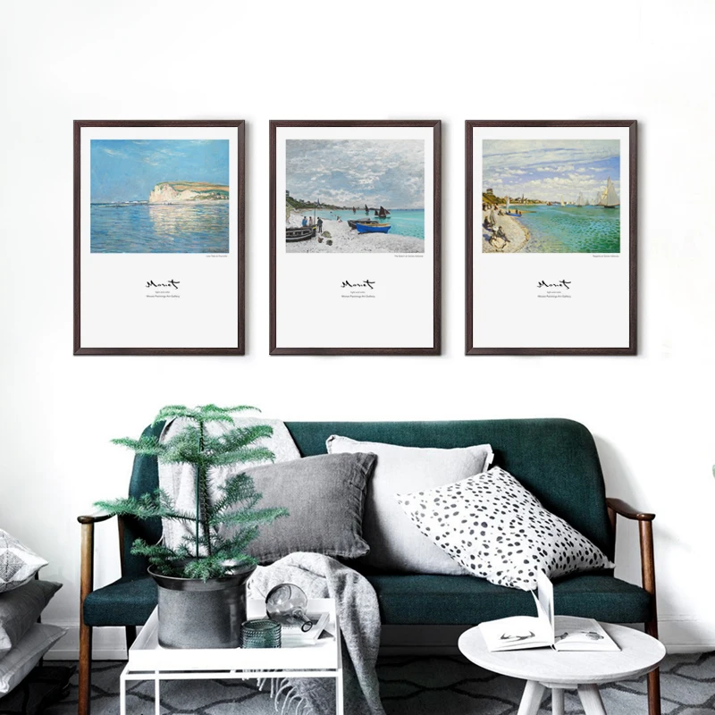 Настенная картина Клод Моне минималистичный плакат на холсте с изображением