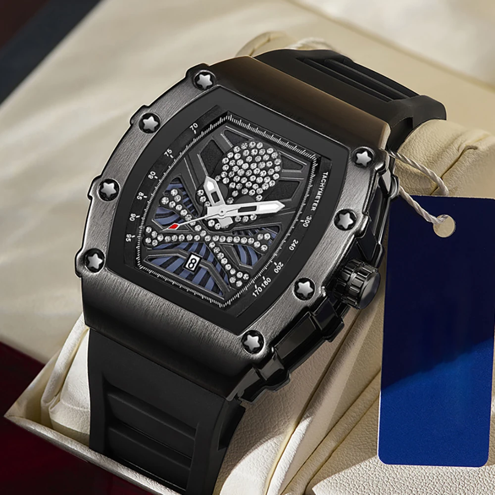 

Часы наручные мужские кварцевые с циферблатом в виде черепа