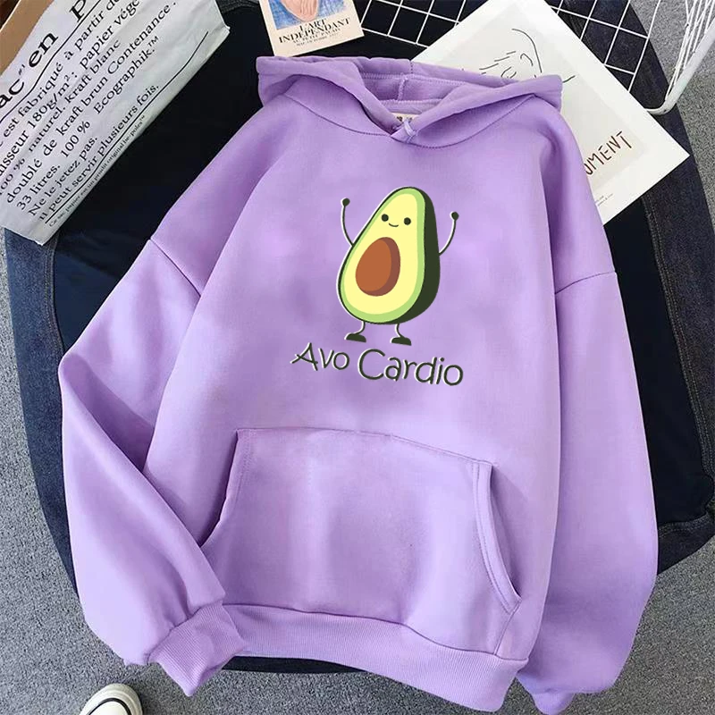 Women Hoodies Harajuku Avo Cardio Printed Pullover Autumn Winter Fleece Warm Women Sweatshirts Outdoor Sport Oversized Tops