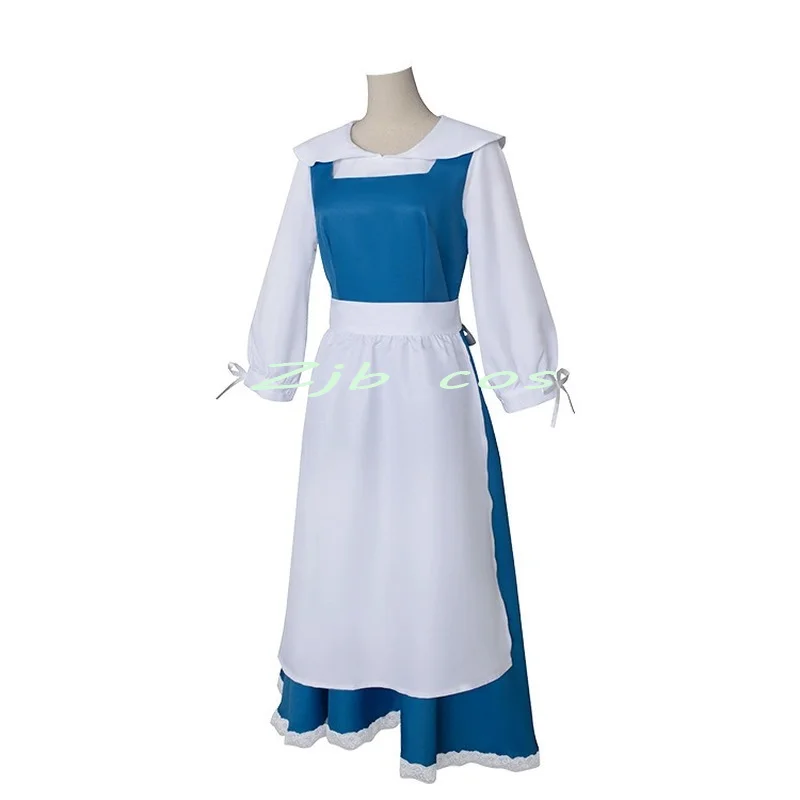 Аниме Красавица и Чудовище Косплей Белль Костюмы для косплея женщин Синие платья