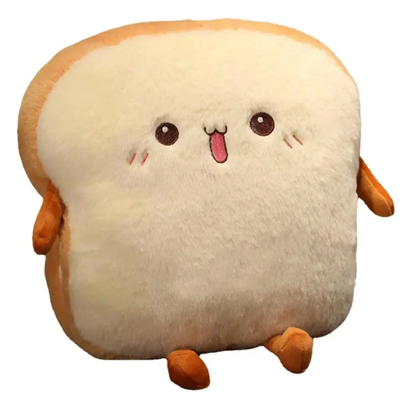 

Stuffed Pillow Bread Plush Sliced Toast Throw Pillow Home Decor Cute Hand Warmer Cushion For Sofas Couches Beds Chairs Offices
