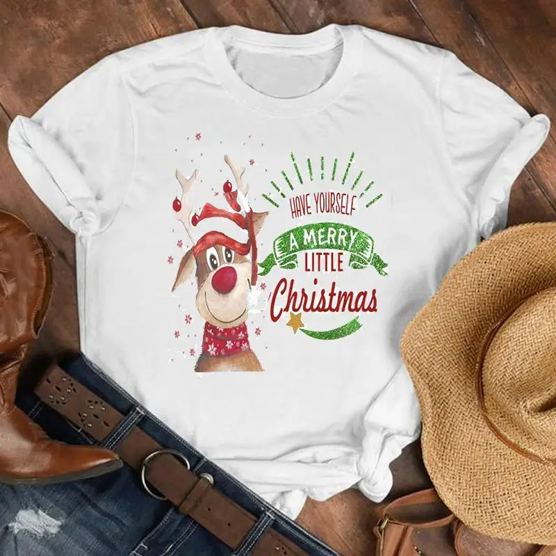 

Women Top Graphic Trend Cute 2022 Merry Christmas Nice Cartoon Holiday Tshirt Regular New Year Pretty Shirt T Tee T-shirt
