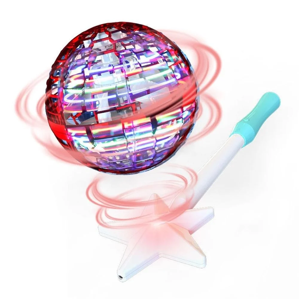 

Flying Ball Spinner Toy Hand Controlled Drone Helicopter 360° Rotating Mini UFO with Led Light Magic Wand Kids Gifts