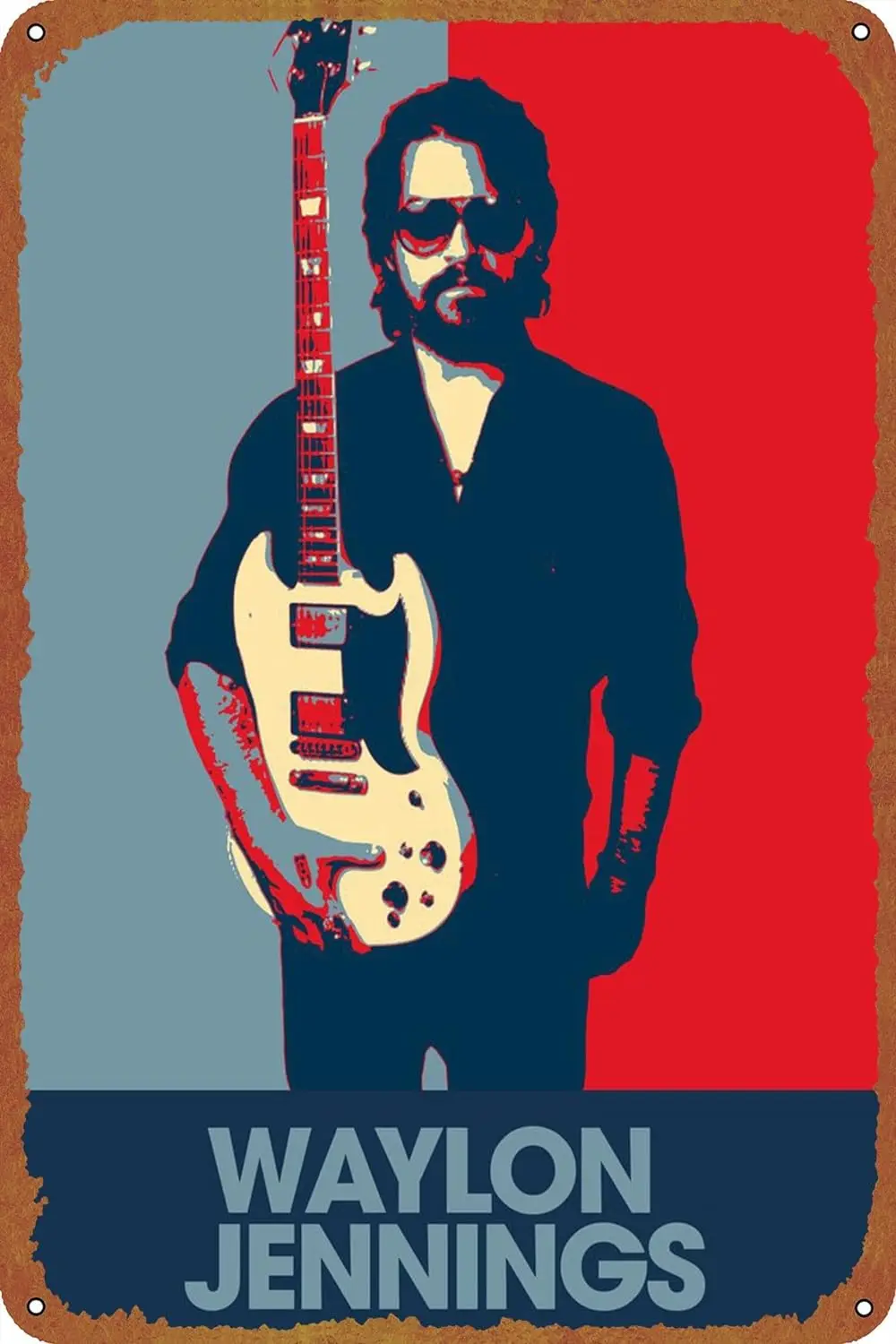 Деревенская музыка Waylon Jennings металлическая жестяная вывеска постер винтажный