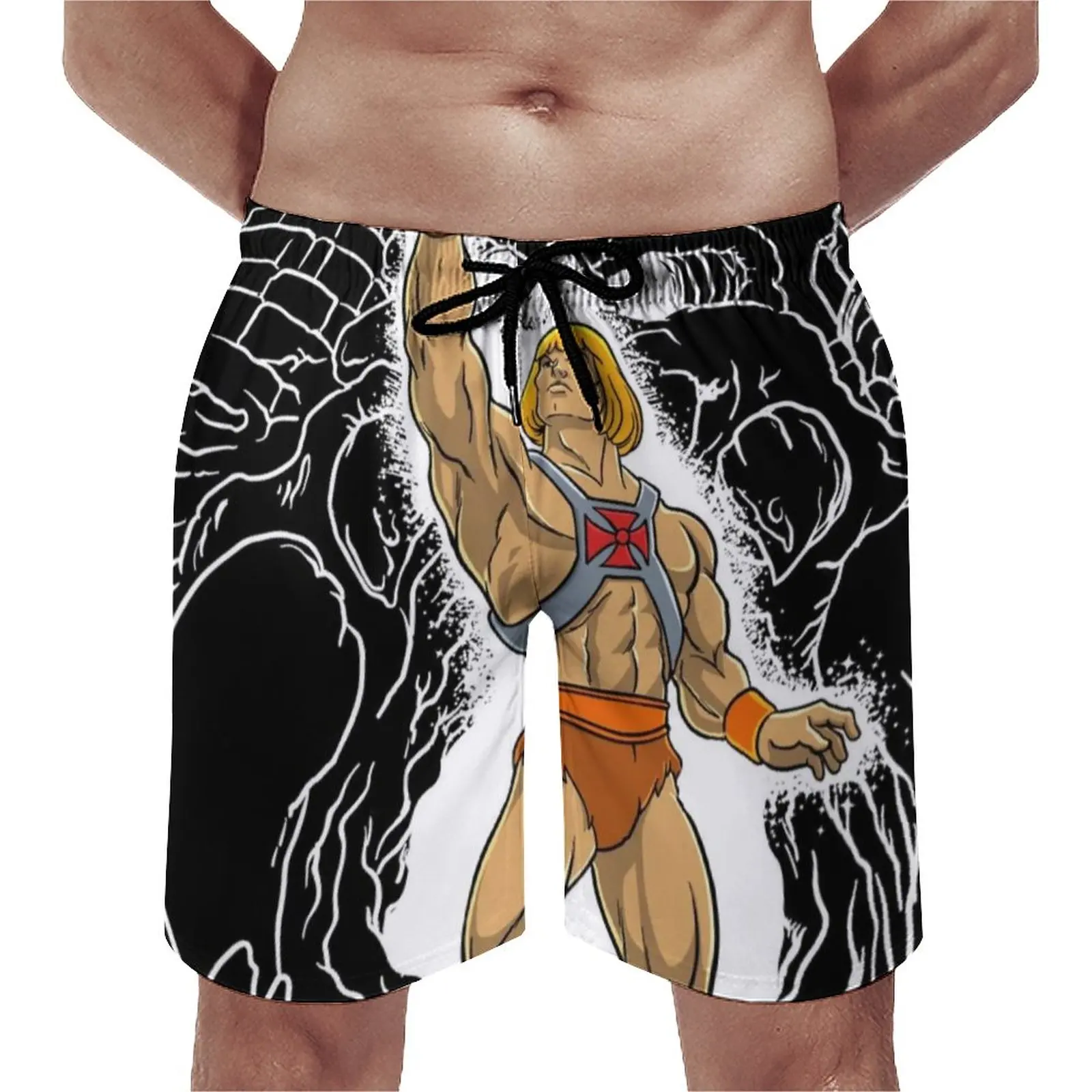 

Шорты мужские бордовые с эластичным поясом, модные классические штаны с принтом, раньше 3XL