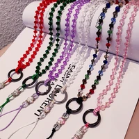 mobile phone lanyard hanging neck hanging chain pendant crystal beads hand made anti lost rope foriphone strap removable